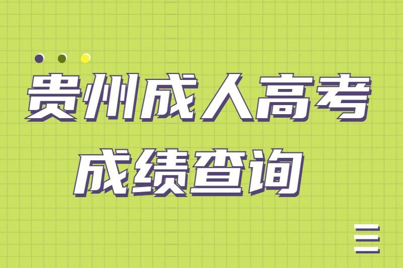 贵州成人高考成绩查询