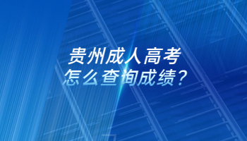 贵州成人高考怎么查询成绩?