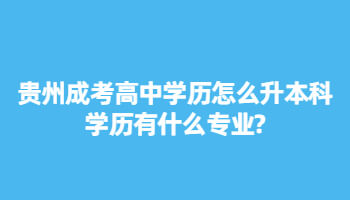 贵州成考高中学历怎么升本科学历有什么专业?