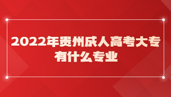 2022年贵州成人高考大专有什么专业