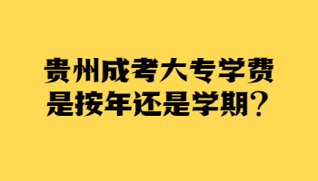 贵州成考大专学费是按年还是学期?