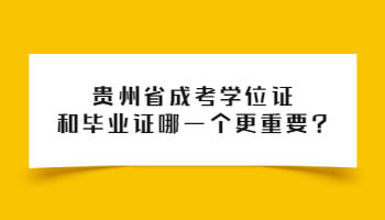 贵州省成考学位证和毕业证哪一个更重要?