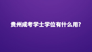 贵州成考学士学位有什么用?