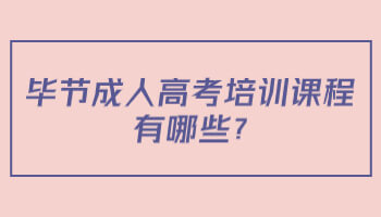 毕节成人高考培训课程有哪些?