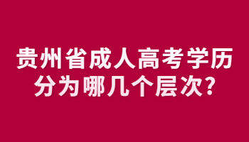 贵州省成人高考学历分为哪几个层次?