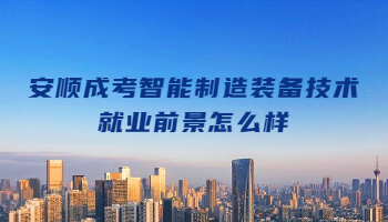 安顺成考智能制造装备技术就业前景怎么样