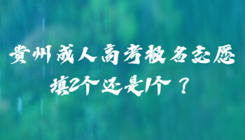 贵州成人高考报名志愿填2个还是1个？