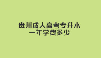 贵州成人高考专升本一年学费多少