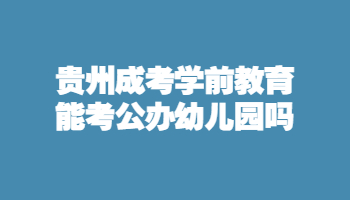 贵州成考学前教育能考公办幼儿园吗