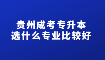 贵州成考专升本选什么专业比较好