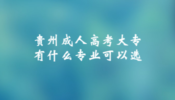 贵州成人高考大专有什么专业可以选