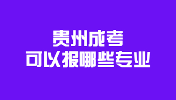 贵州成考可以报哪些专业?