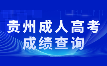 贵州成人高考成绩查询