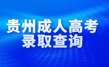 贵州成人高考录取查询