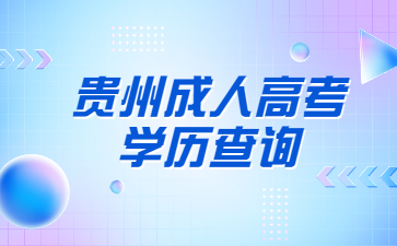 贵州成人高考学历查询