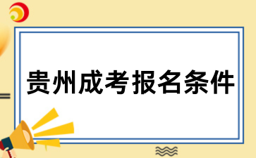 2026贵州成考报名条件详解